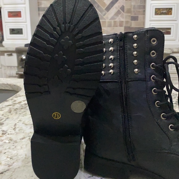 CA Collection by Carrini “Elektra”Nailhead Combat Boots - Picture 6 of 8